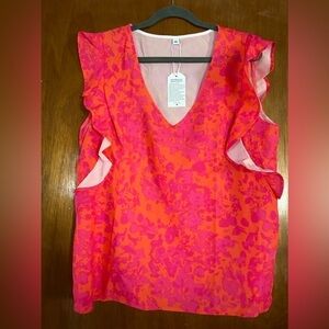 WOMEN'S Top with Flutter Sleeves XXL